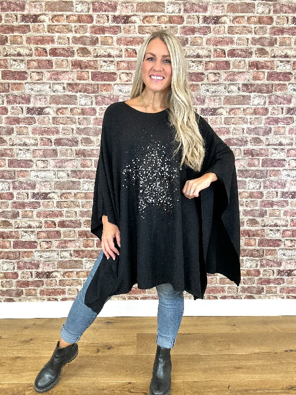 women's tops for boho-chic stylesGlammy Rock Poncho