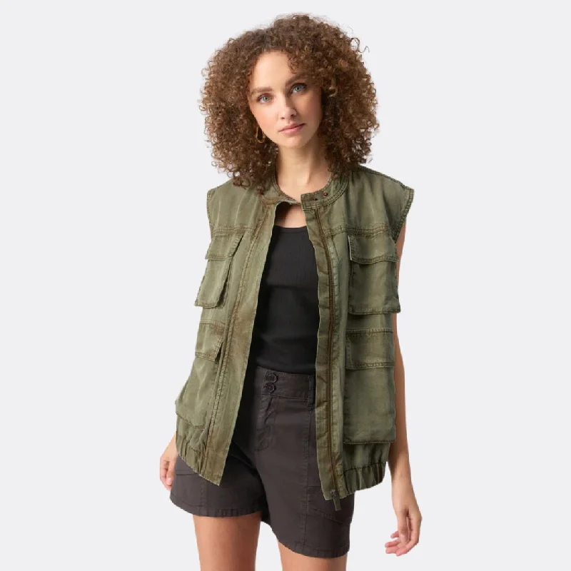 women's coats with fur collarsField Utility Vest (Washed Olive)