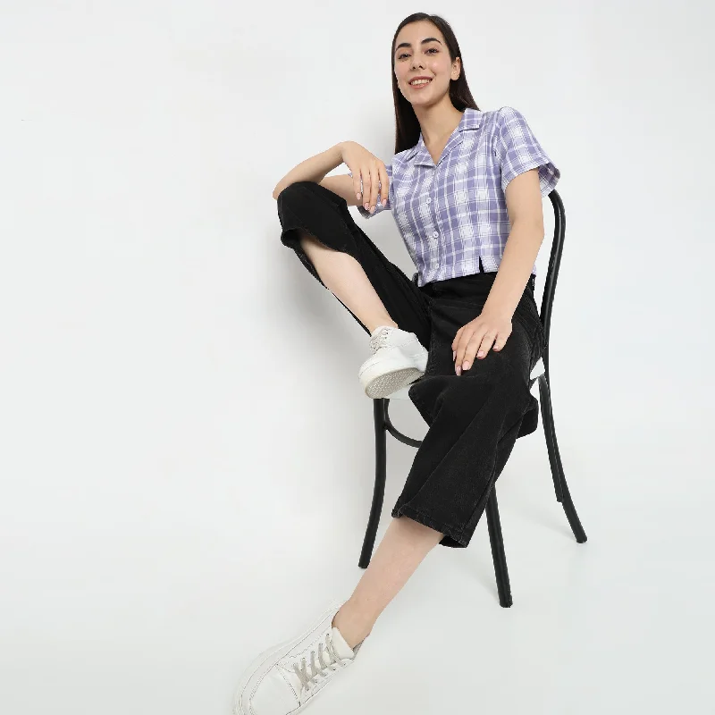 women's tops for those who believe in expressing their individuality through fashionRegular Fit Checkered Top