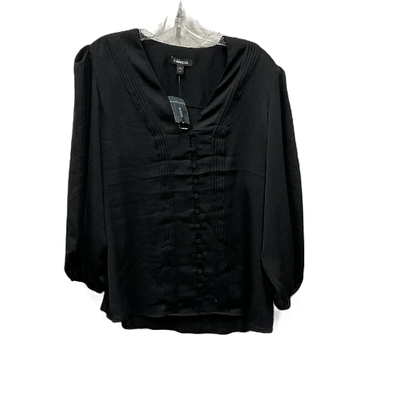 women's tops for casual FridaysTop Long Sleeve By Express In Black, Size: L