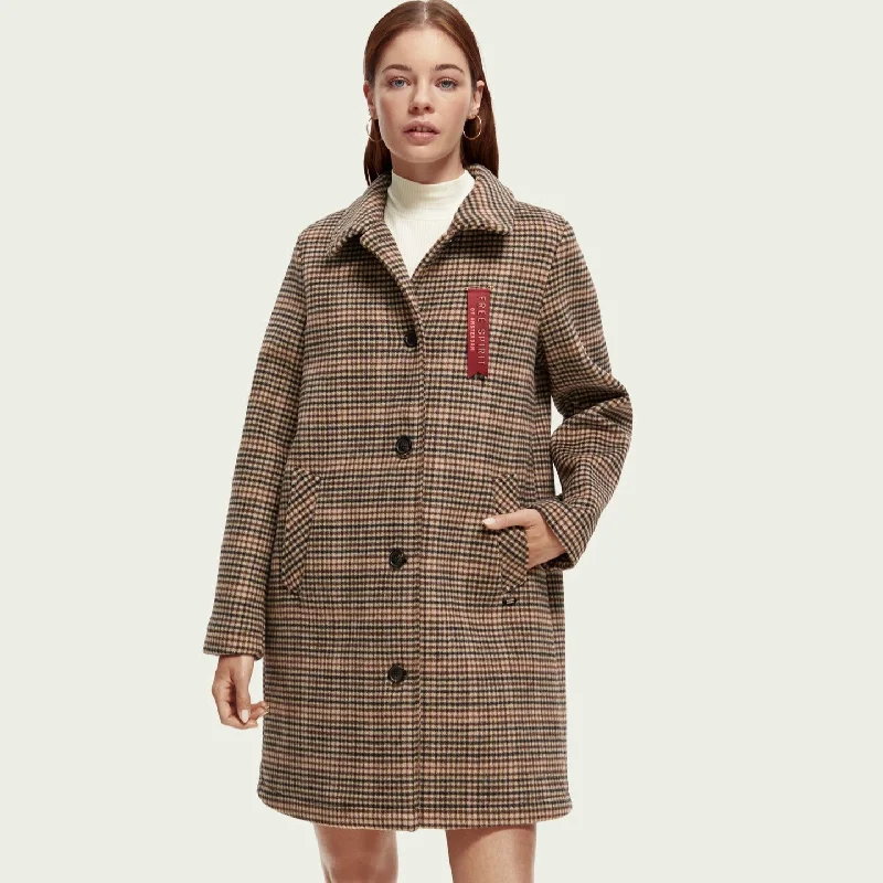 women's coats with removable fur liningsWool-Blended Tailored Coat (Combo X)