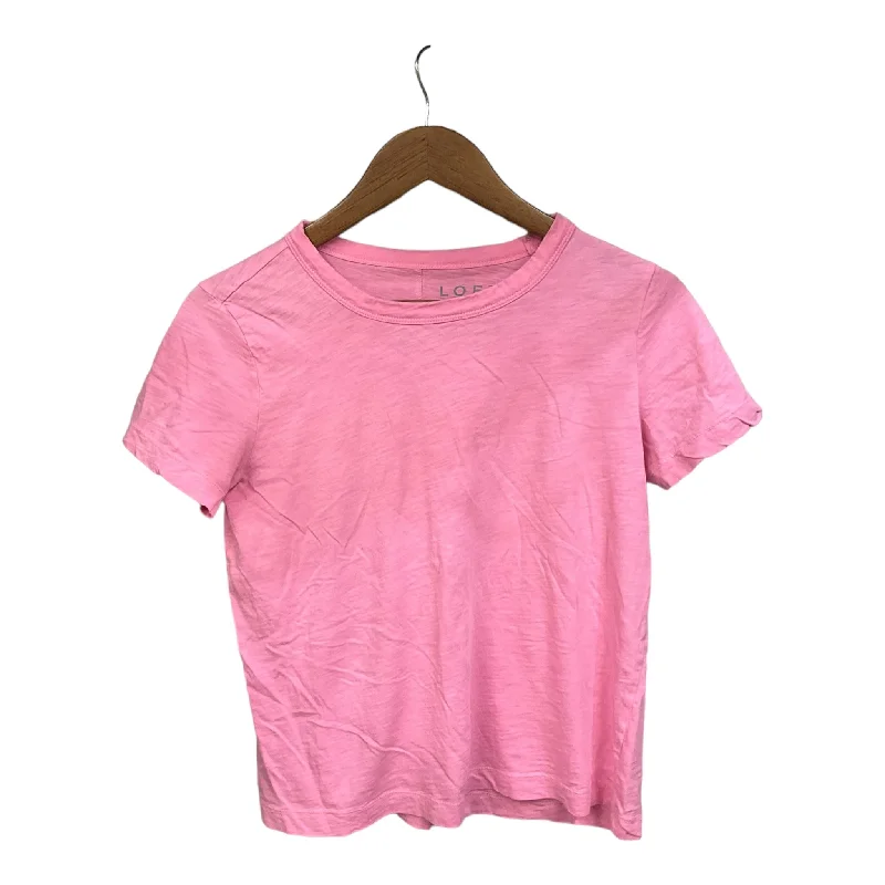 women's tops for cocktail partiesTop Short Sleeve Basic By Loft In Pink, Size: S