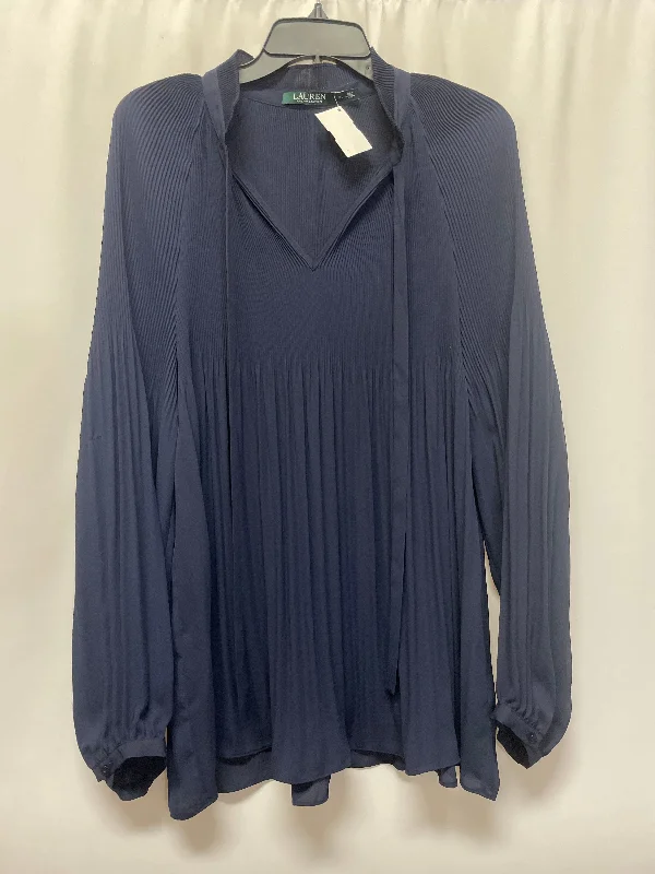 women's tops for those who want to create outfits that are both trendy and timelessTop Long Sleeve By Lauren By Ralph Lauren In Blue, Size: Xl