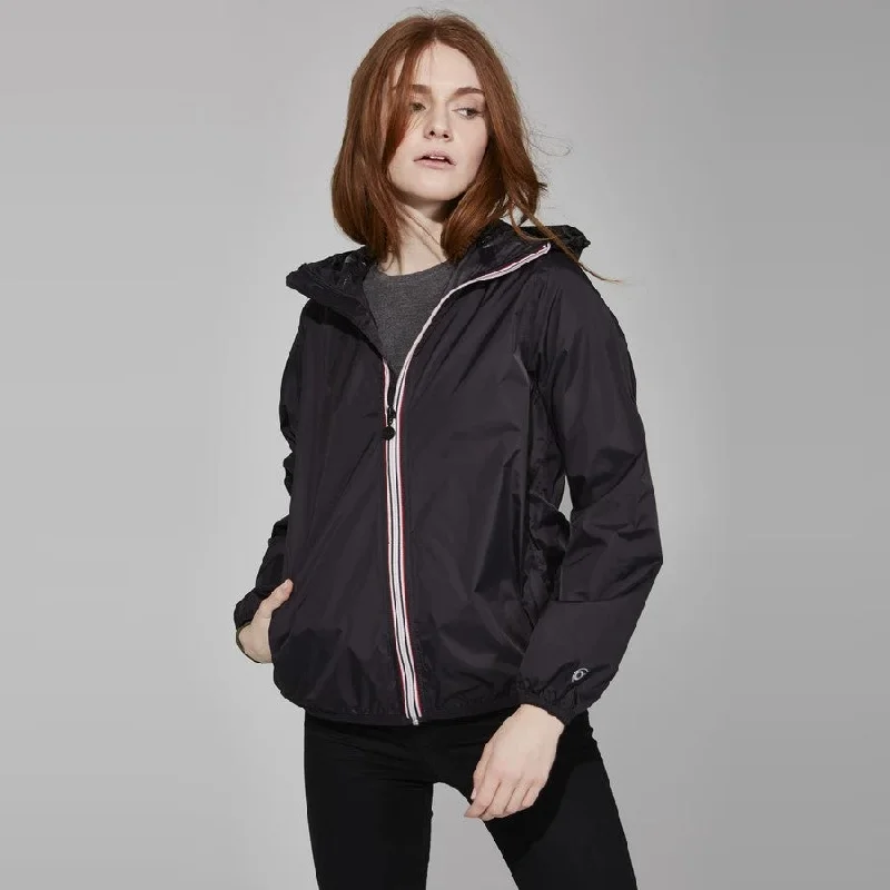 women's coats for business casual attireSloane Full Zip Packable Rain Jacket (Black)