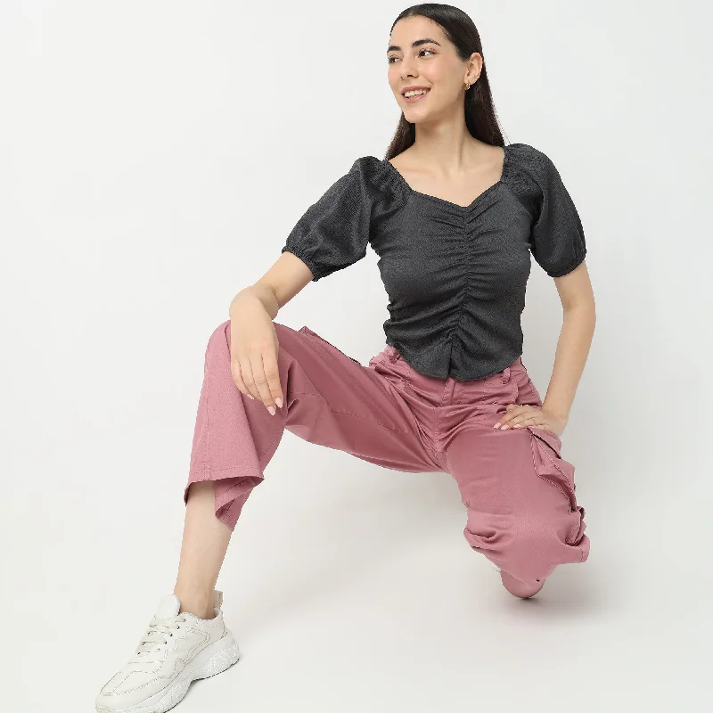 women's tops for those who refuse to compromise on styleRegular Fit Solid Top