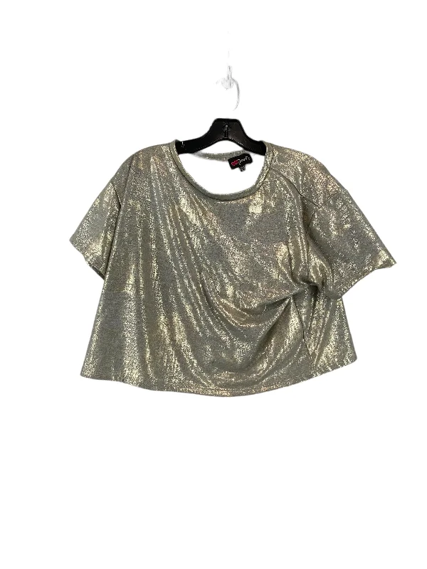 women's tops with unique designsTop Short Sleeve By Poof In Gold, Size: S