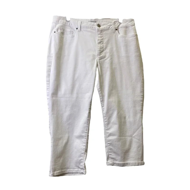 women's denim jeans for a casual FridayWhite Jeans Cropped By Croft And Barrow, Size: 16