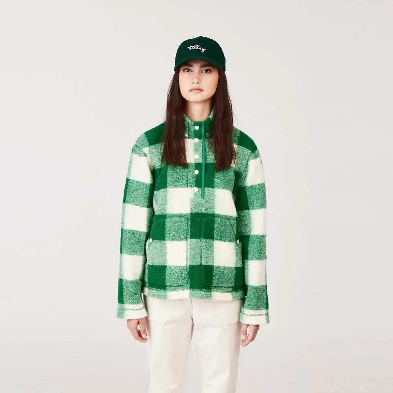 women's coats for those who value both style and comfortPlaid Popover (Green)