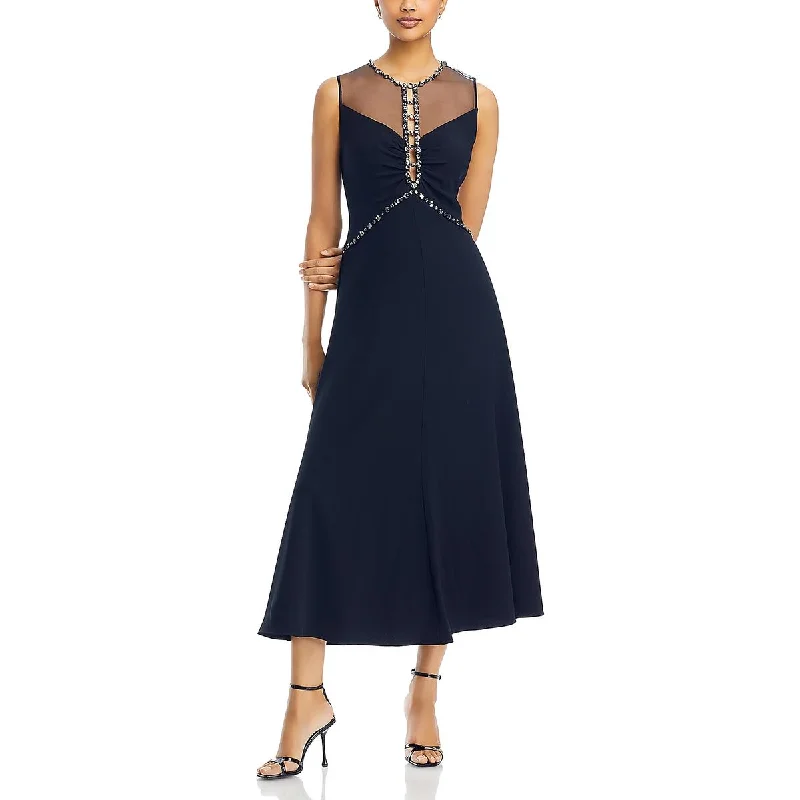 women's high-end dressesKobi Halperin Womens Everly Embellished Illusion Evening Dress