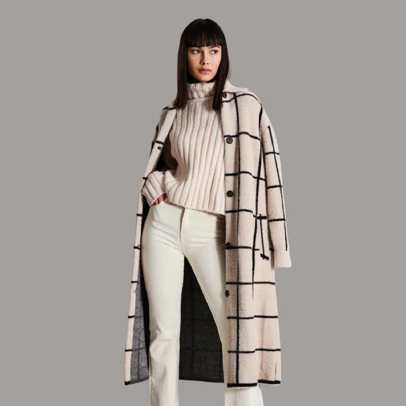 women's coats for tall womenElle Coatigan (Merigue Check)