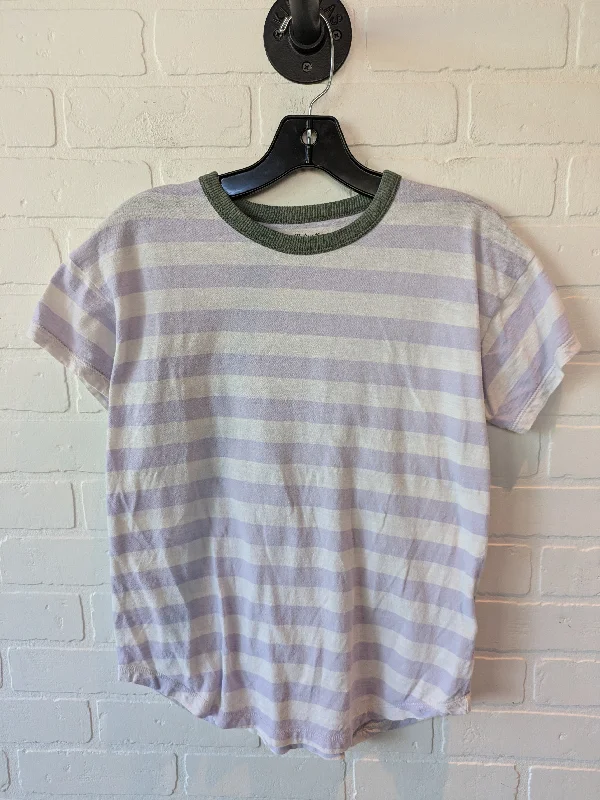 women's tops for those who want to make a bold fashion statement with their choice of topsTop Short Sleeve By Madewell In Purple & White, Size: S