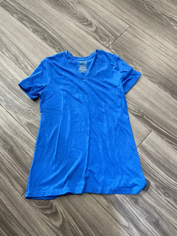 women's tops for layeringTop Short Sleeve By Time And Tru In Blue, Size: S