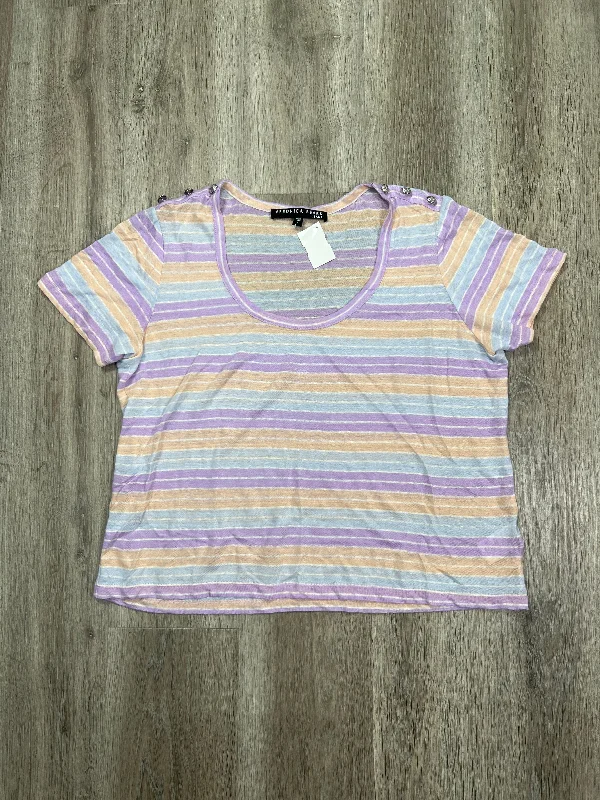 women's tops in solid colorsTop Short Sleeve By Veronica Beard In Striped Pattern, Size: L