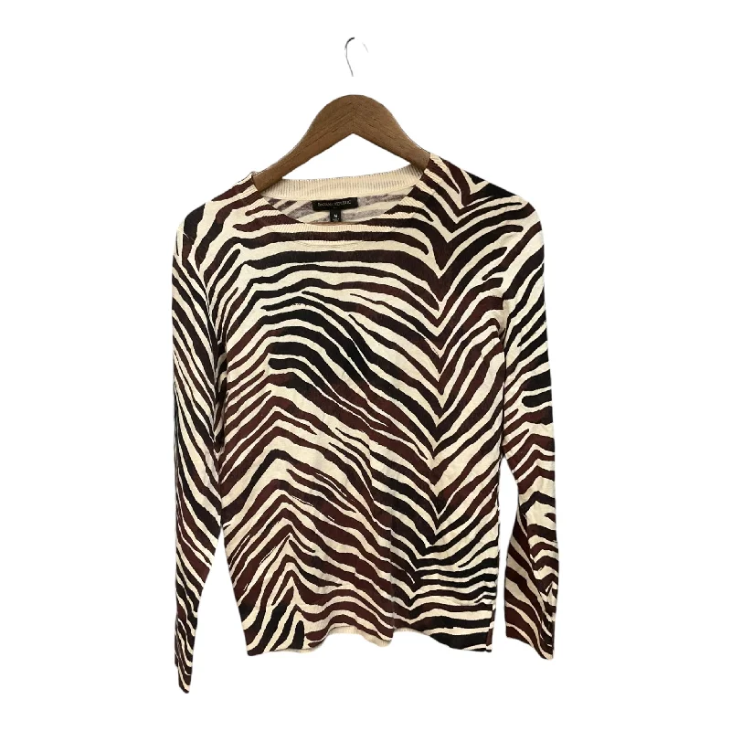 women's stylish topsTop Long Sleeve By Banana Republic In Animal Print, Size: M