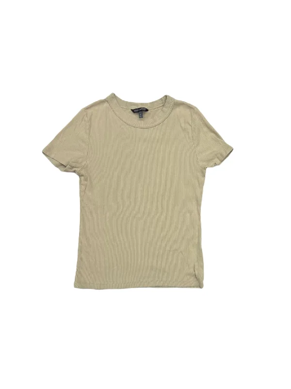 silk women's topsTop Short Sleeve By Banana Republic In Beige, Size: M