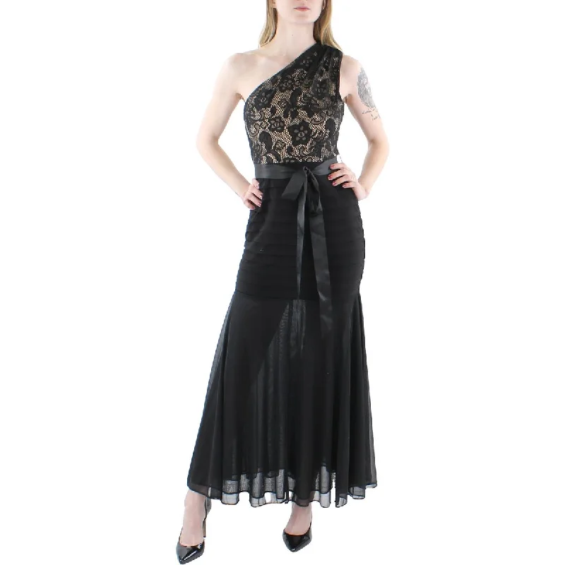 Embellished DressBetsy & Adam Womens Petites Tie Waist Pintuck Evening Dress