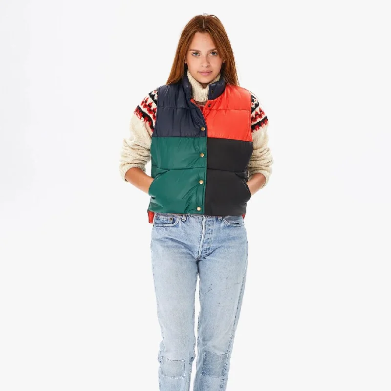 women's coats with velvet finishesEmile Vest (Multi Colorblock)