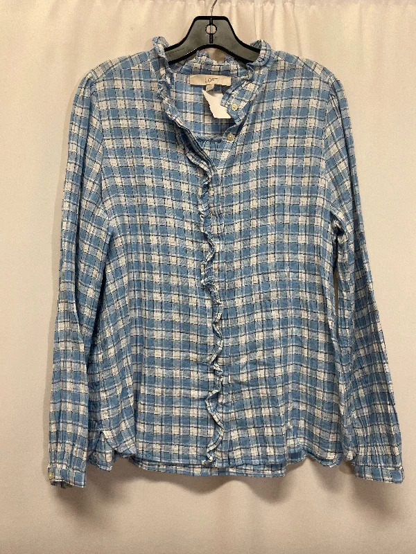 women's tops for those who want to invest in timeless piecesTop Long Sleeve By Loft In Blue, Size: L