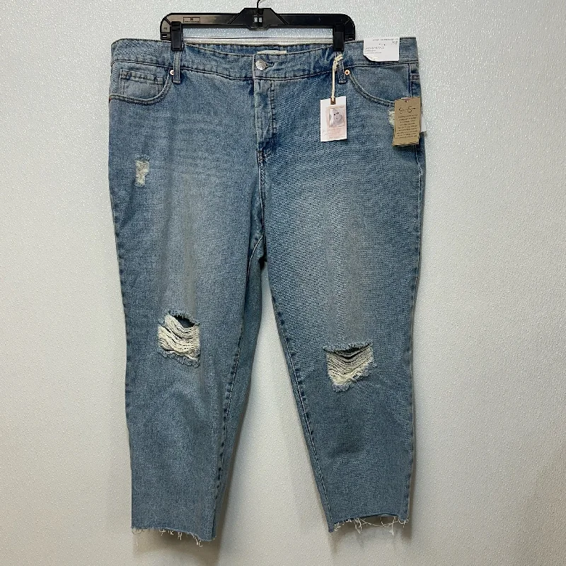 women's denim jeans with distressed hemsDenim Jeans Wide Leg Jessica Simpson, Size 18