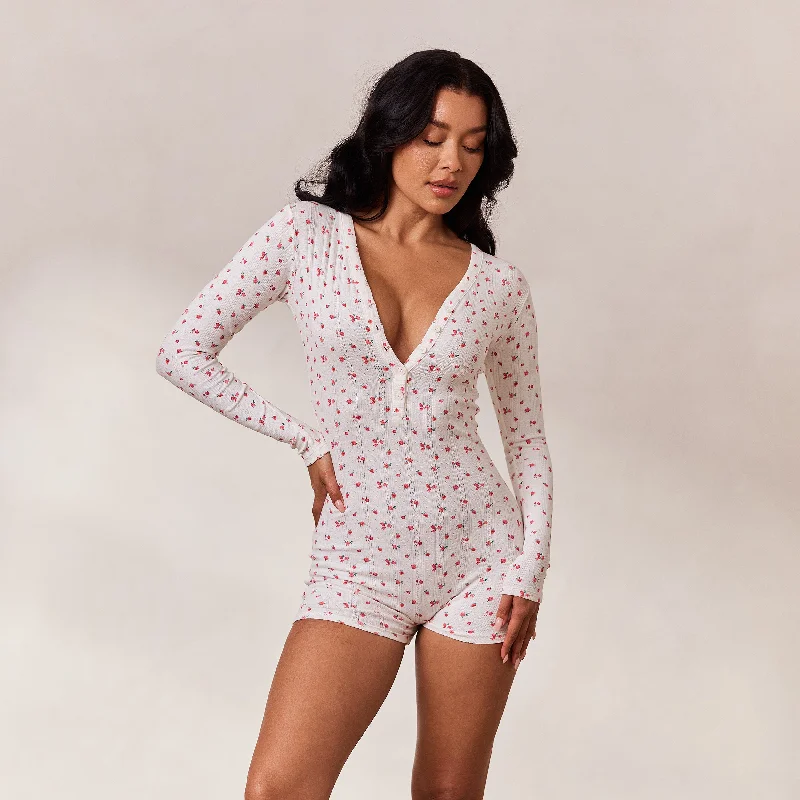 Floral Romper - White Print