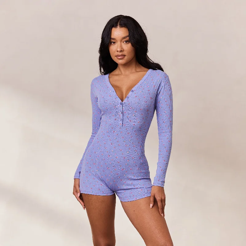 Floral Romper - Blue Print