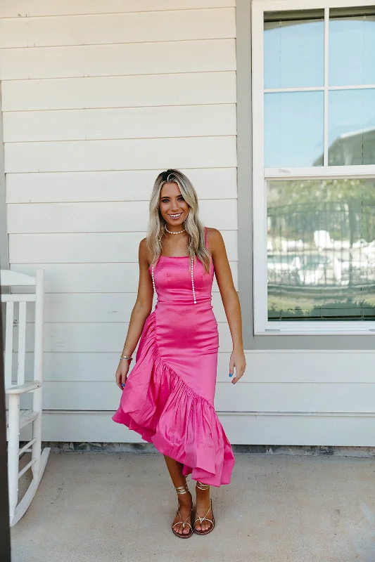 Casual Chic DressAddison Midi Dress - Pink