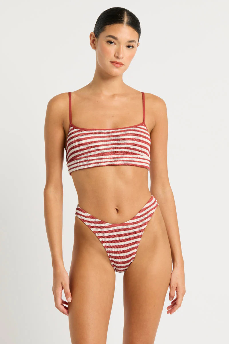 Floral Female SwimwearStrap Saint Crop Rooibus Stripe