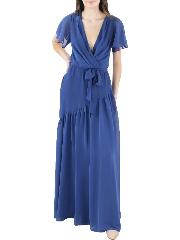 women's fashionable dressesWomens Tiered V-neck Maxi Dress