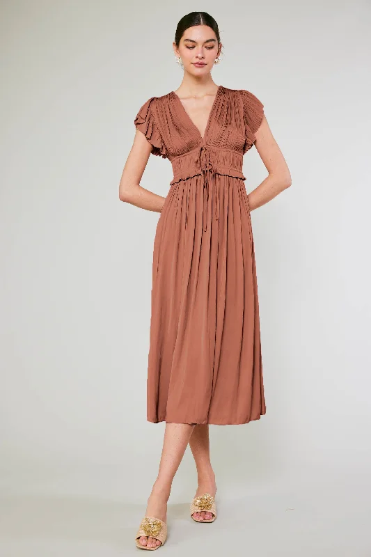 women's high-end dressesMara Pleated Maxi Dress