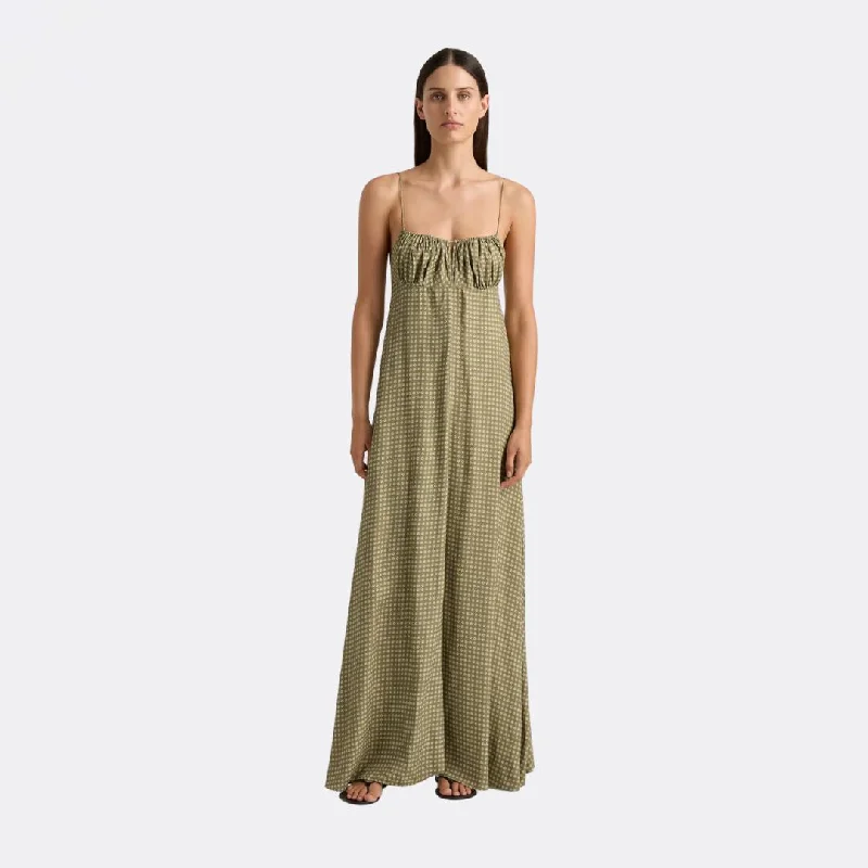 Backless DressAnessa Maxi Dress (Oliander Khaki)