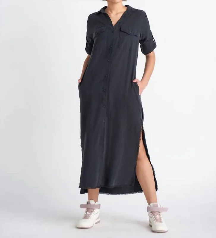 women's bespoke dressesA-Line Maxi Dress in Black