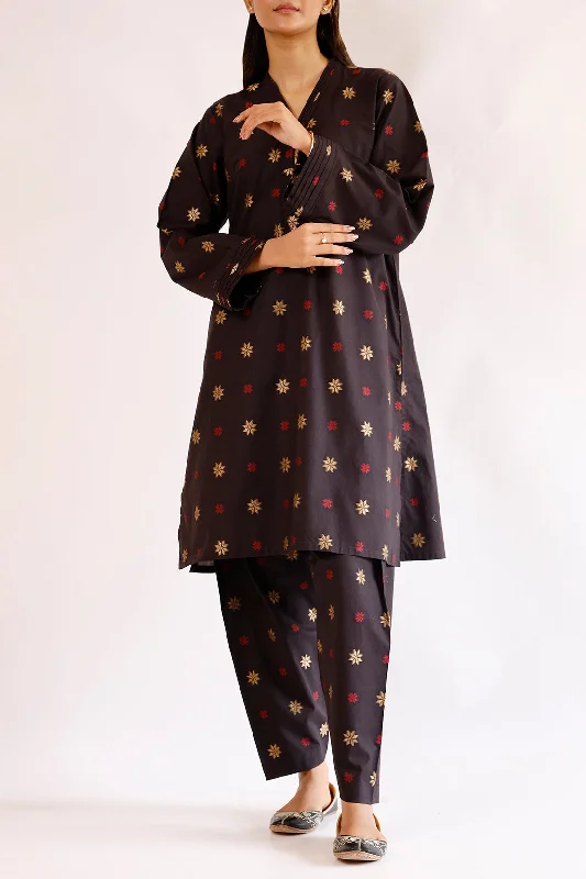 Cotton Jacquard Stitched 2 Piece (Shirt/Trouser)