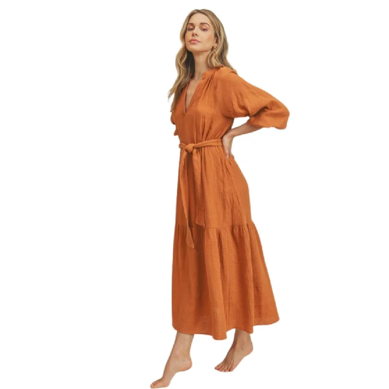 Ribbon DressTunic Maxi Dress (Clay)