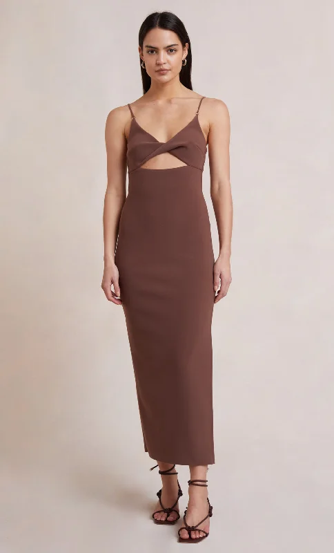 women's luxury dressesIvy Midi Dress - Dark Chocolate