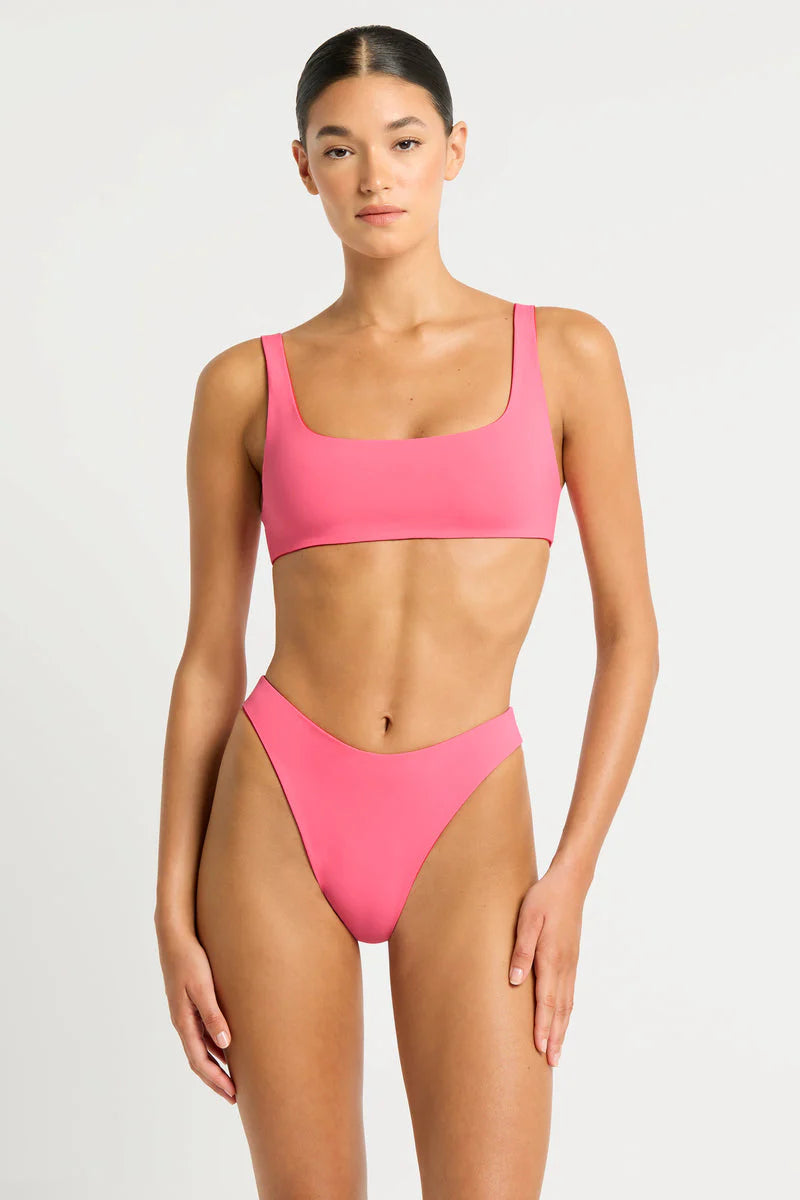 Laced-Up One-Piece FemaleQuinn Crop Cherry Hibiscus