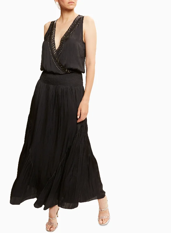 Chiffon DressBruno Embellished Midi Dress - Black