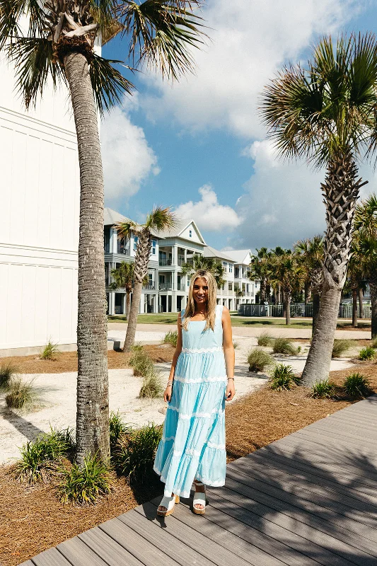 Neon DressLeap Of Faith Midi Dress - Sky Blue