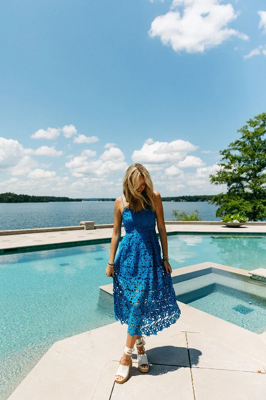 Striped DressEmaline Midi Dress - Ocean Blue