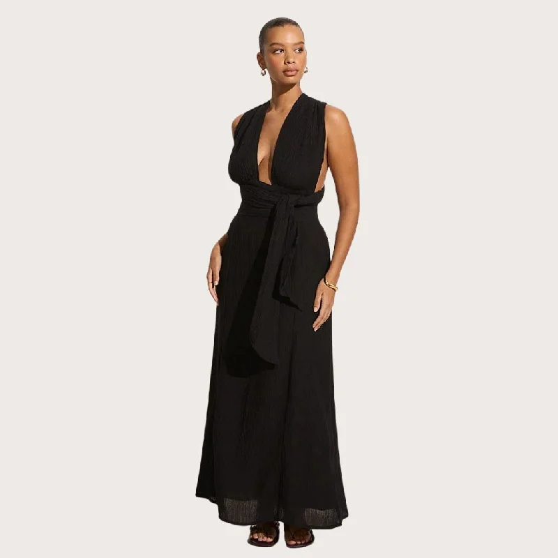 Evening DressTropiques Maxi Dress (Black)