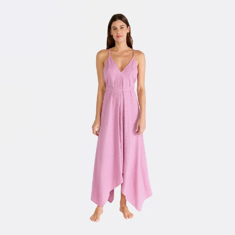 women's cocktail dressesBoho Sleeveless Cross Back Handkerchief Maxi Dress (Orchid)