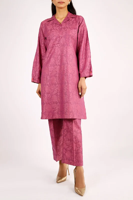 Cotton Jacquard Stitched 2 Piece (Shirt/Trouser)