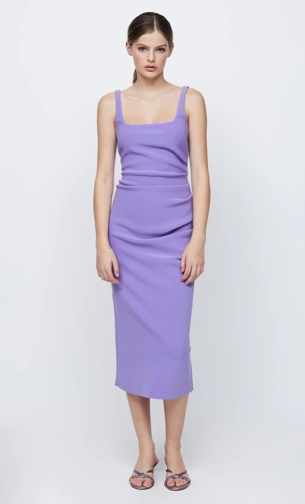 women's bridesmaid dressesKarina Tuck Midi Dress - Grape