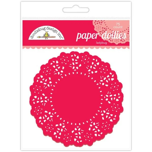 Sequined DressLady Bug Mini Doilies 3'' | 75 ct