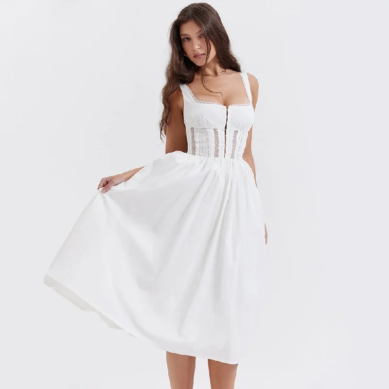 Knit DressIn the Clouds Corset Bustier Midi Dress