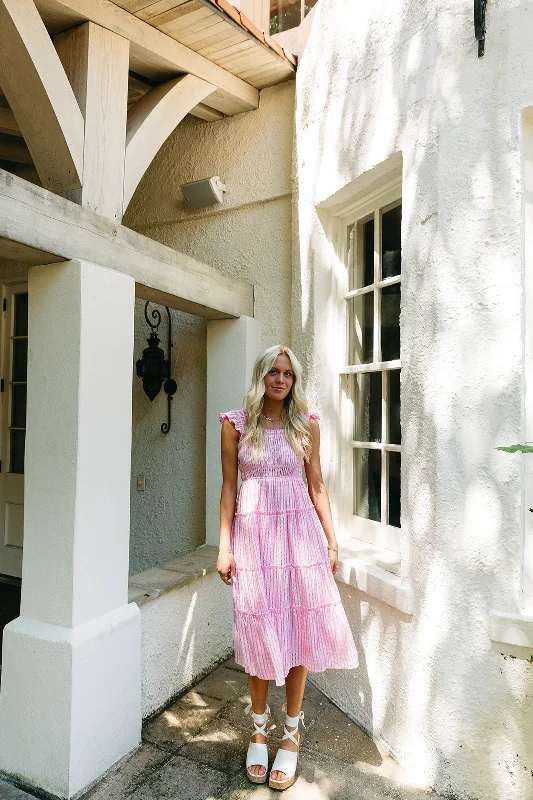 Party DressPicnic In The Park Midi Dress - Pink