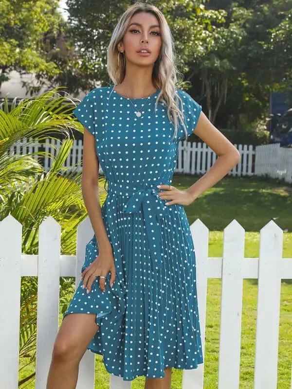 Floor-Length DressCasual Dotted Midi Dress