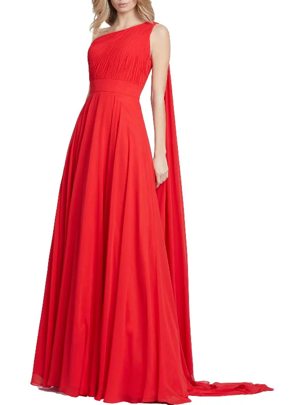 women's hourglass figure dressesWomens One Shoulder Maxi Evening Dress