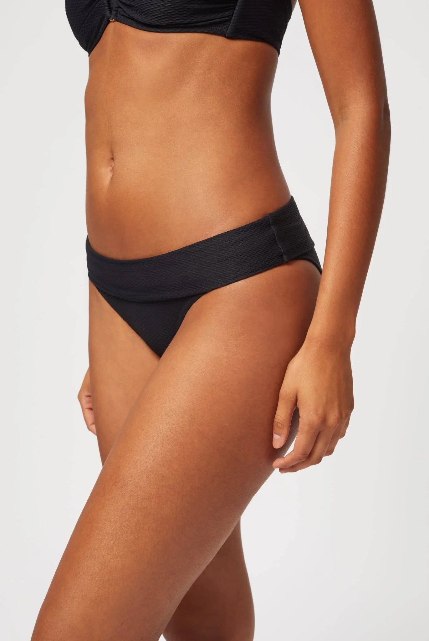 UV-Protective Female SwimwearFoldover Bottom Black