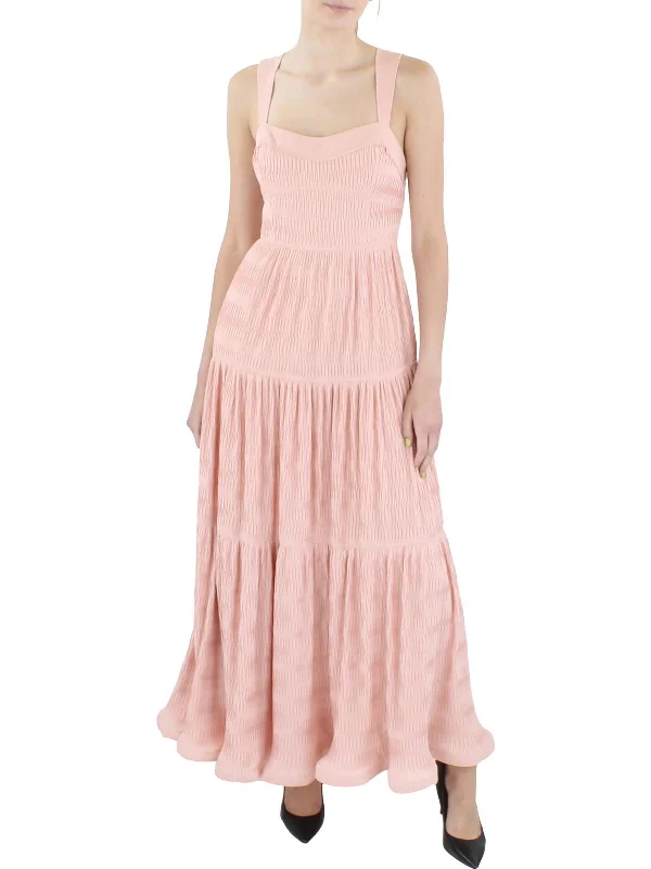 women's ruffle dressesCelleste Womens Tiered Sleeveless Maxi Dress