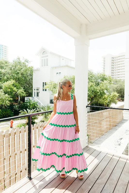 Laced-Up DressLeap Of Faith Midi Dress - Cool Pink